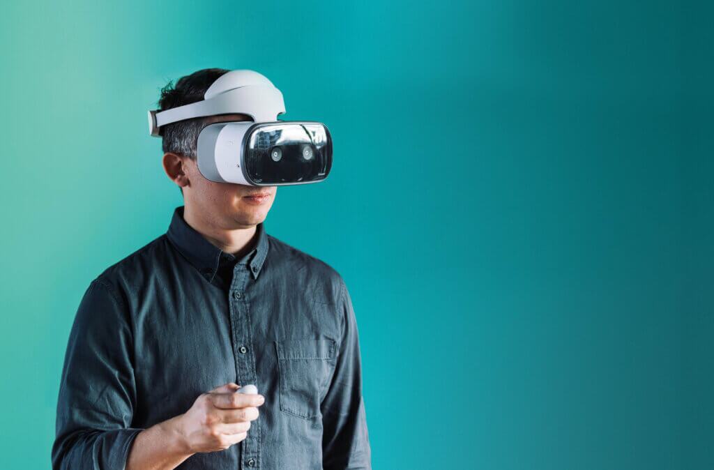 Man wearing a VR headset 