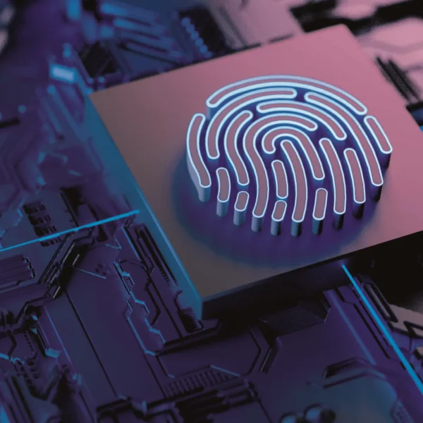 Fingerprint deposited onto a semiconductor wafer