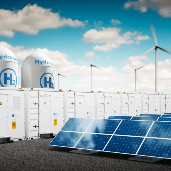 Hydrogen tankers, solar panels, wind turbines and battery storage